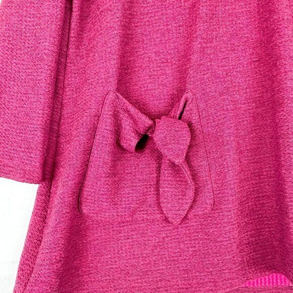 Ali Miles Cowl Neck Sweater Tunic Size Medium Maroon Wine Pocket Bow - Picture 3 of 5